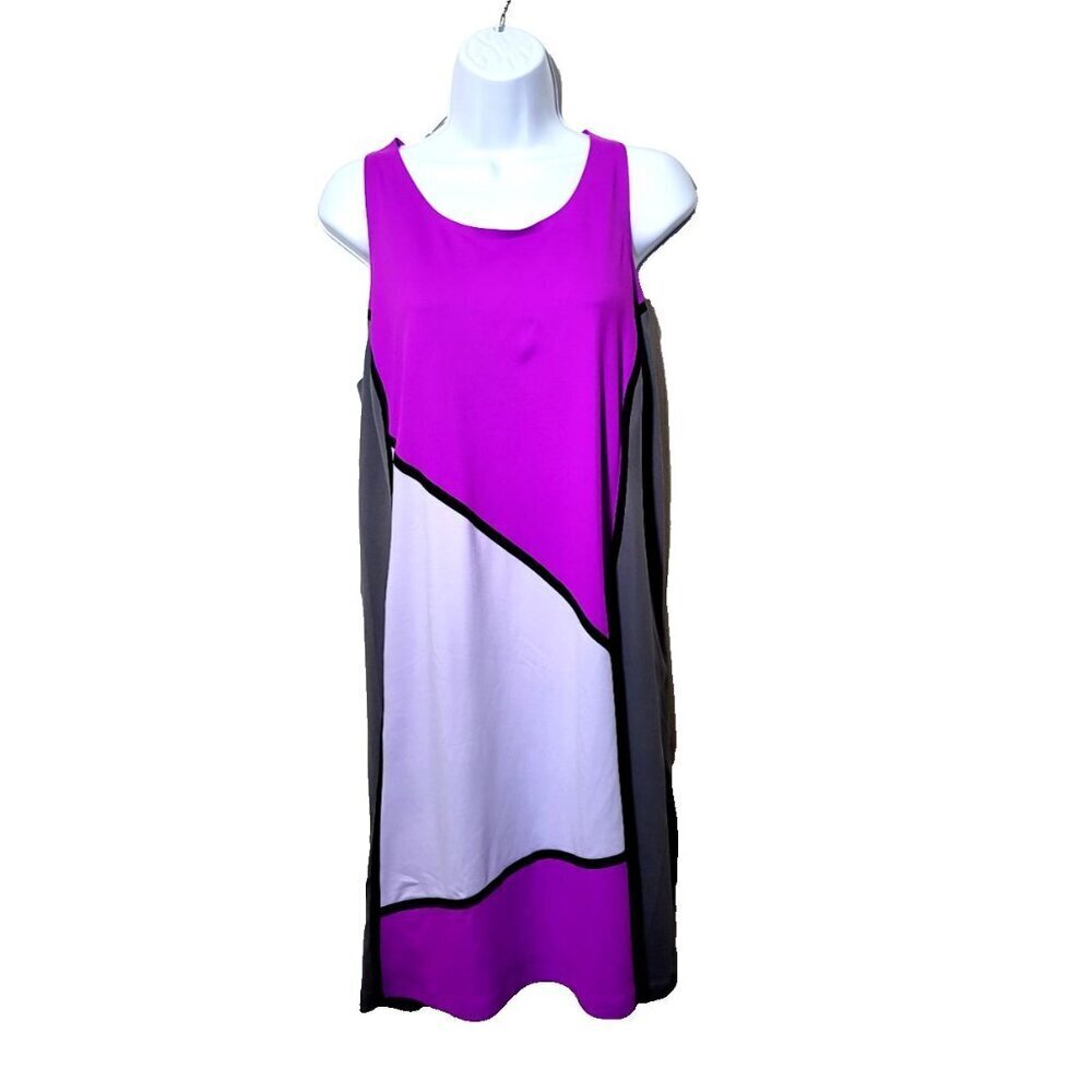 Title Nine Dress L Futurama Color Block Purple Athletic Athleisure Stretch Comfy